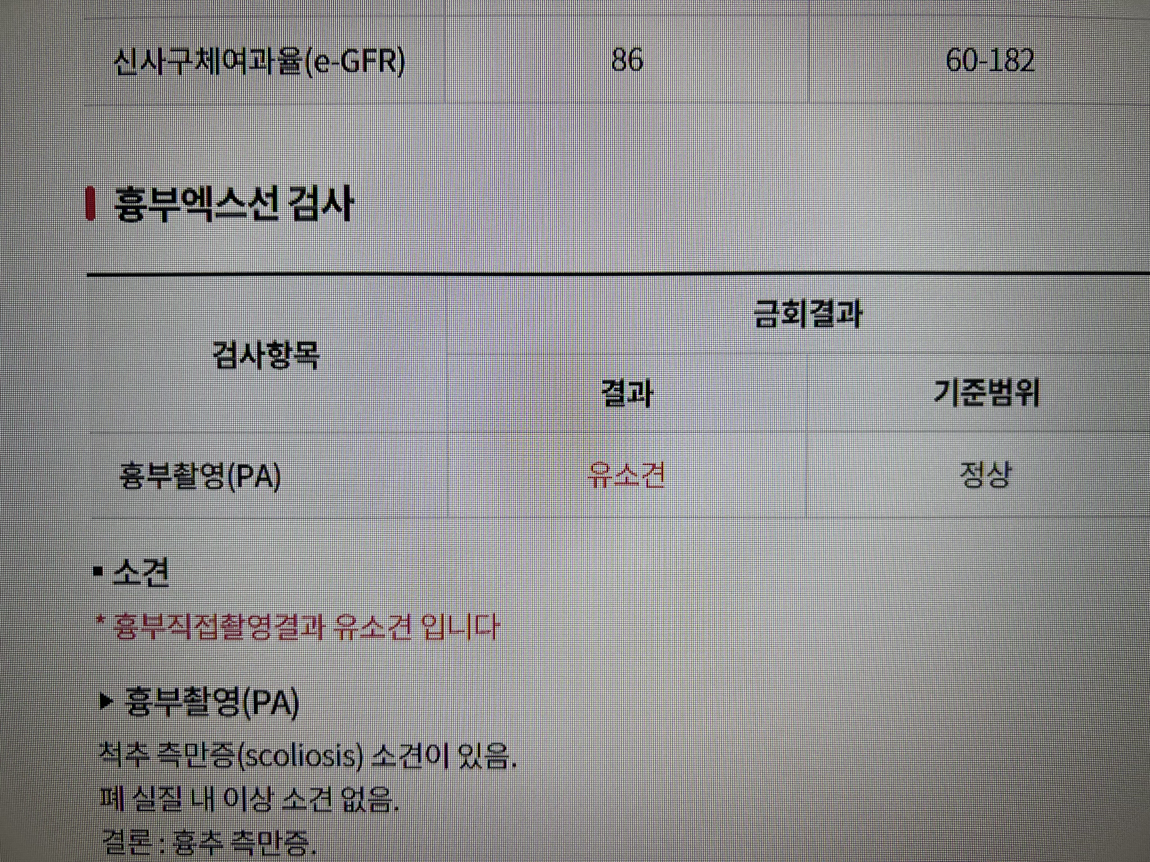한국건강검진관리 협회에서 받은 검사인데 유소견 ㅣ 궁금할 땐, 아하!